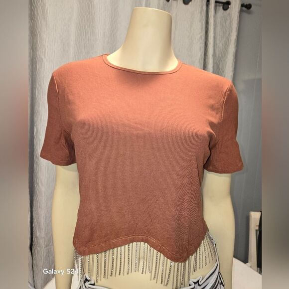 Brown Beaded Women's Top XL Nwot - Picture 1 of 10